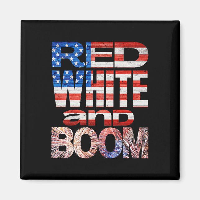 Fjärde juli: Red White och Boom Fireworks Finale Magnet (Framsidan)