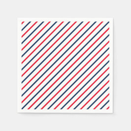 Fjärde juli rött vitt blått rand patriotisk pappersservett