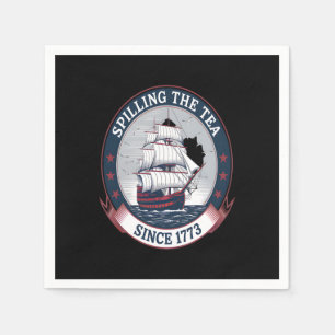 Fjärde juli: Spilling the Tea 1773 Funny America Pappersservett