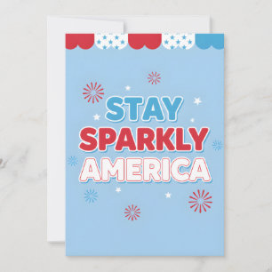 Fjärde juli Stay Sparkly Amerika Patriotisk Julkort