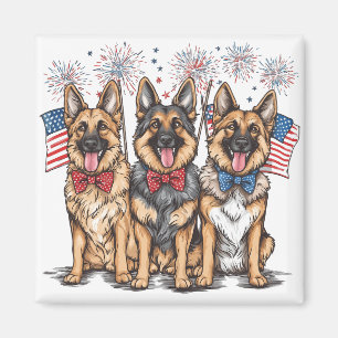 Fjärde juli Tyska shepherd Hundar Magnet