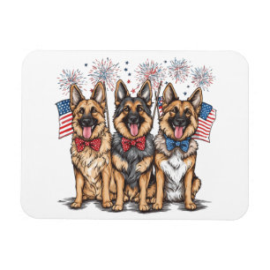Fjärde juli Tyska shepherd Hundar Magnet