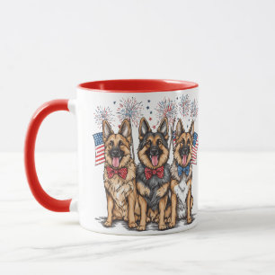 Fjärde juli Tyska shepherd Hundar Mugg