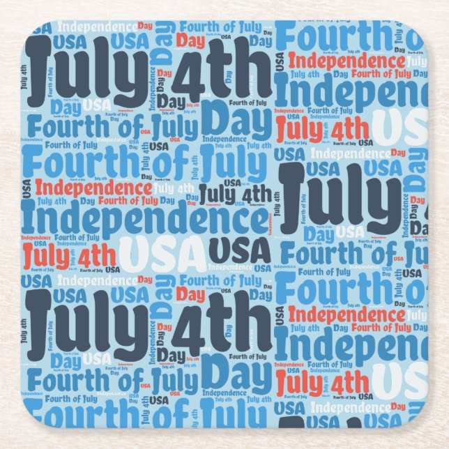 Fjärde juli underlägg papper kvadrat (Framsidan)