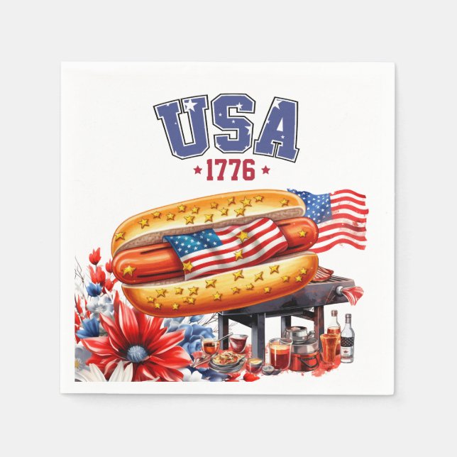 Fjärde juli, USA, Party Patriotic USA Pappersservett (Framsidan)