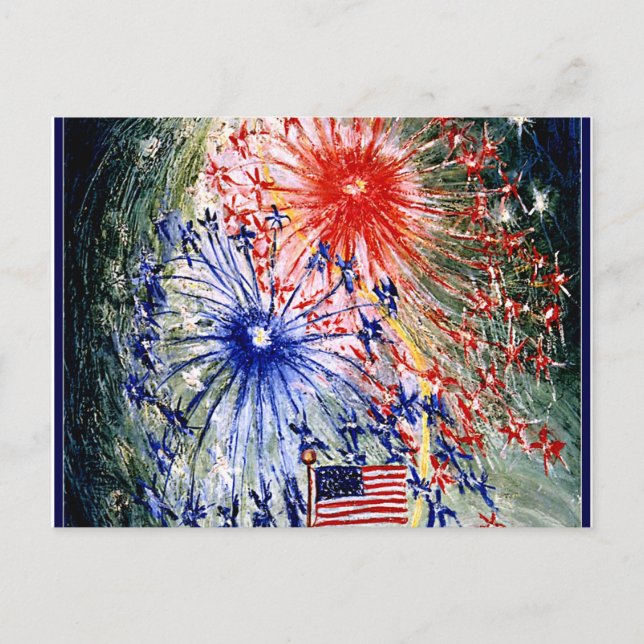 Fjärde juli-Vintagens vykort (Framsida)