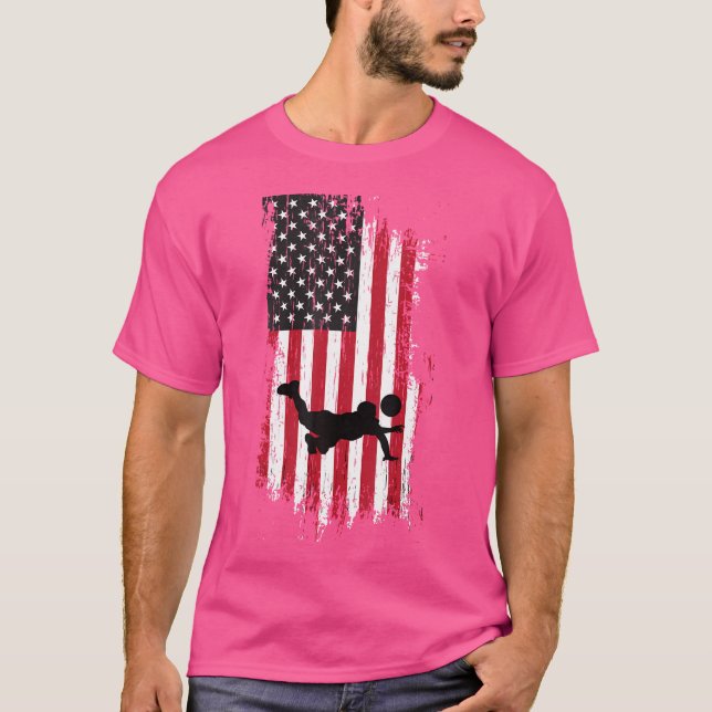 Fjärde juli Volleyball American Flagga Volleyball T Shirt (Framsida)