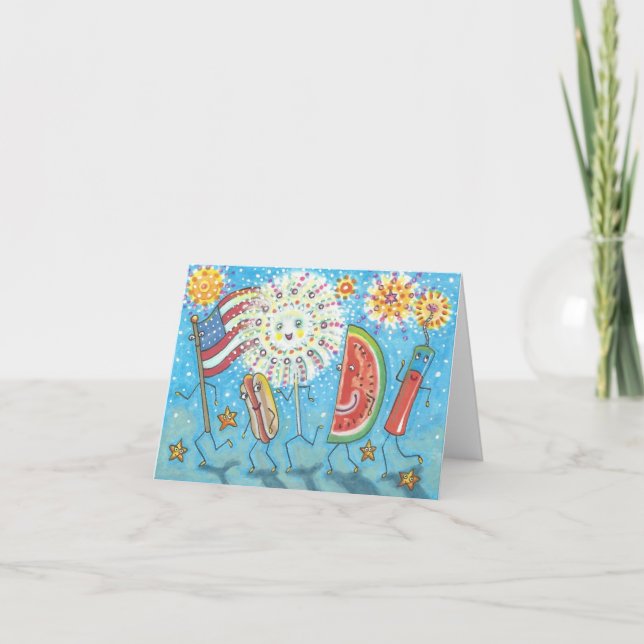 FJÄRDE JULY GANG NOTE CARD Blank Kort (Framsida)