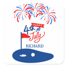 FJÄRDE JULY SQUARE STICKER