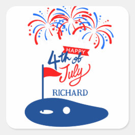 FJÄRDE JULY SQUARE STICKER FYRKANTIGT KLISTERMÄRKE