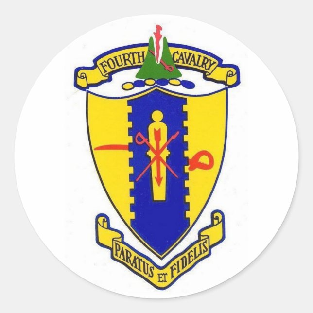 Fjärde kavaleriet runt klistermärke (Framsida)