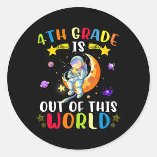 Fjärde Klass är ur denna världsastronaut tillbaka Runt Klistermärke