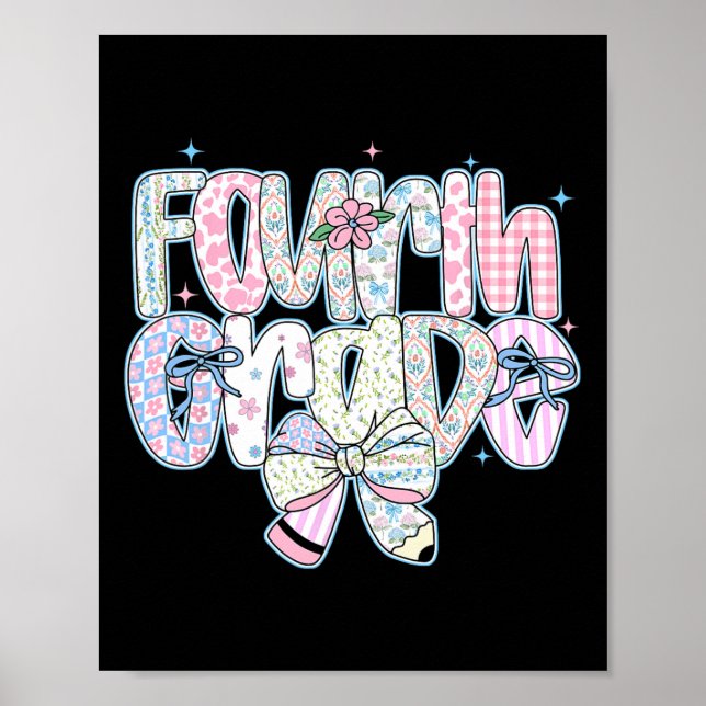 Fjärde klass Ck till skolan Coquette Preppy pennvä Poster (Framsidan)