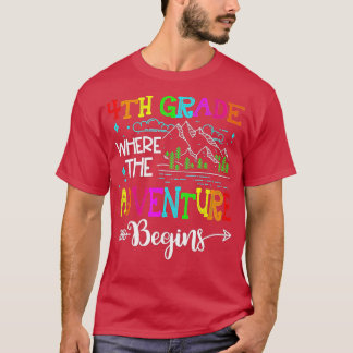Fjärde Klass där Äventyr börjar första dagen i T Shirt