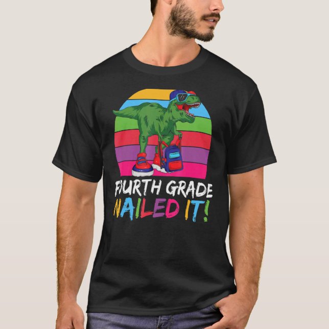 Fjärde Klass, där Rex Cute 4 Klass T Shirt (Framsida)