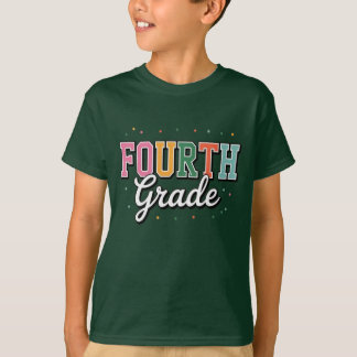 Fjärde klass – Färgrik design för tillbaka till sk T Shirt