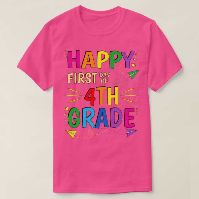 Fjärde Klass fjärde Back to school T Shirt (Design framsida)