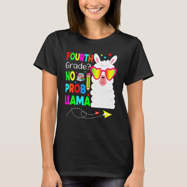 Fjärde Klass: ingen professor Llama-lärare Student T Shirt (Framsida)