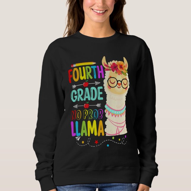 Fjärde Klass Inget Prob Llama   Lärare Elev Llama T Shirt (Framsida)