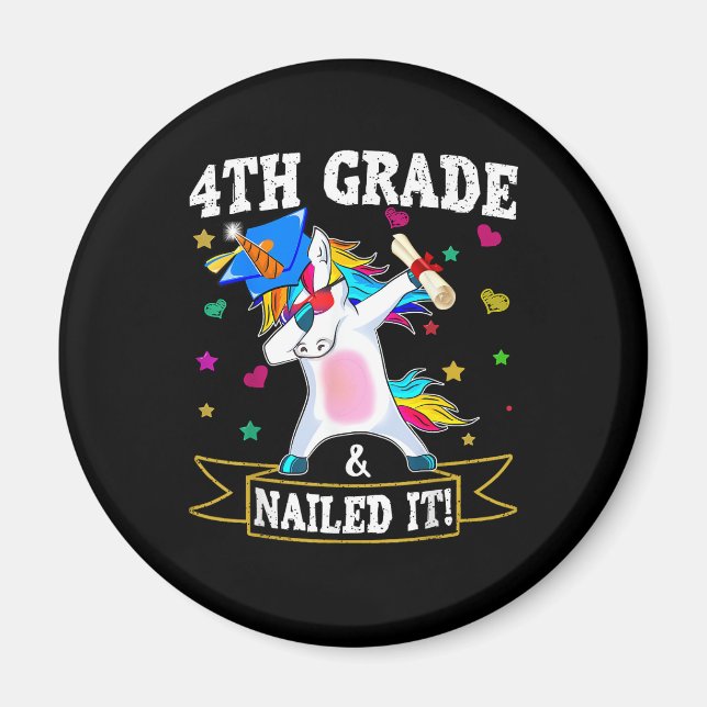 Fjärde Klass-kanalen: Dabbing Unicorn-klass 2021 Magnet (Framsidan)