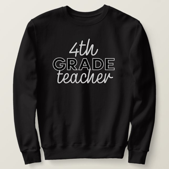 Fjärde Klass-läraren fjärde Klass Lång Ärmad Tröja (Design framsida)