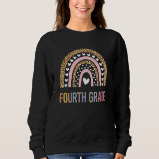 Fjärde Klass-läraren Leopard Rainbow 4th Klass Tea T Shirt