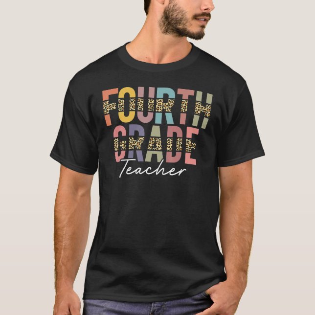 Fjärde Klass-lärarleopardgruppen Fjärde Klass-torg T Shirt (Framsida)