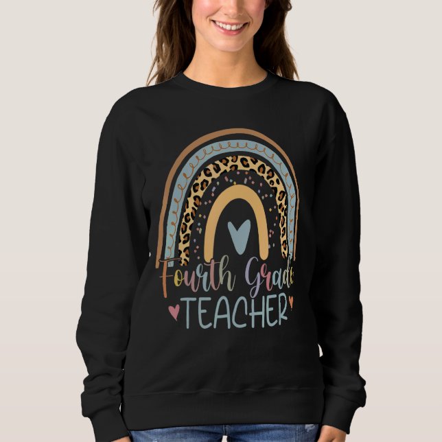 Fjärde Klass-lärarteamet 4:e Klass-torget Regnbåge T Shirt (Framsida)