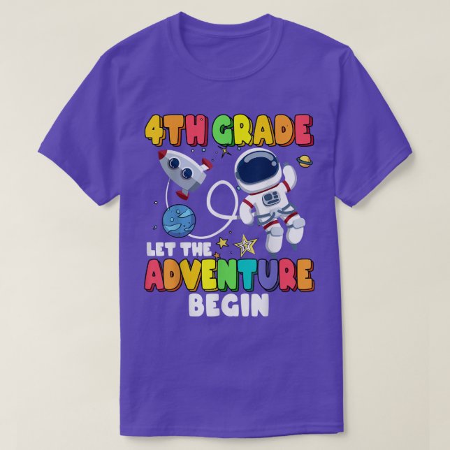 Fjärde Klass: låt Äventyr börja Back to school A T Shirt (Design framsida)