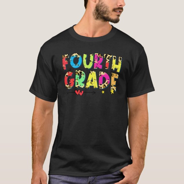 Fjärde Klass Leopardy Lärar Elev Team Tillbaka Til T Shirt (Framsida)