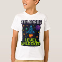 Fjärde Klass-nivån olåst T-Shirt - Pixel Space Gal