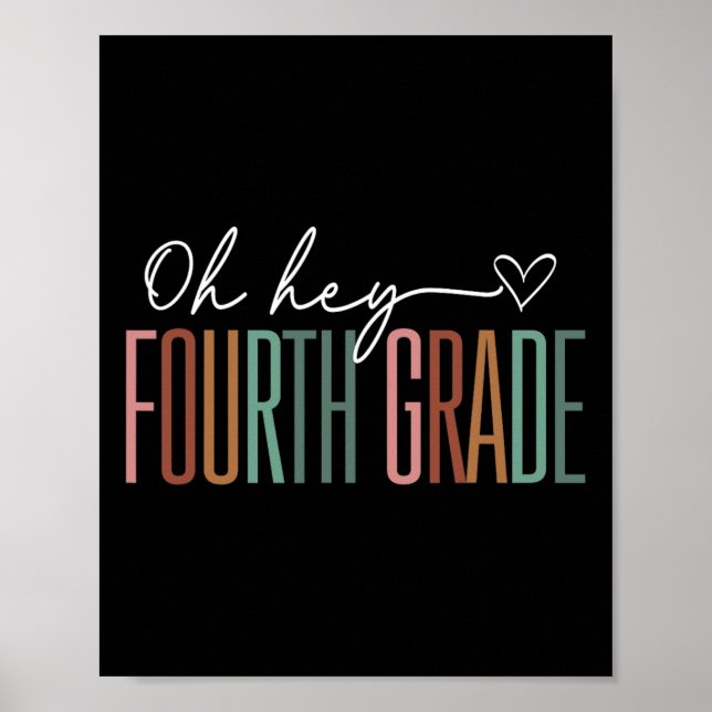 Fjärde Klass Oh Retro Back to school 4 Klass Poster (Framsidan)