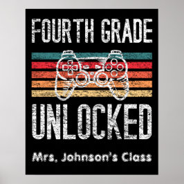 Fjärde Klass olåsta Personligen Back to school Poster