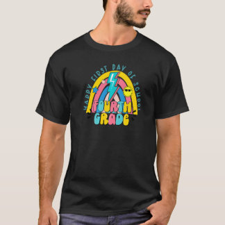 Fjärde Klass-regnbågsljuset Lycklig första dagen T Shirt