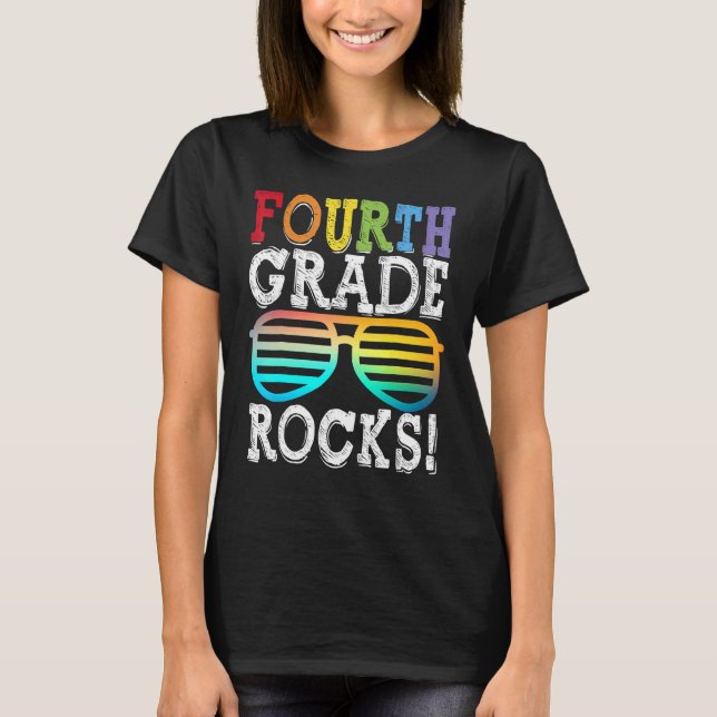 Fjärde Klass-Sten, fjärde Klass-torget Back to sch T Shirt (Framsida)