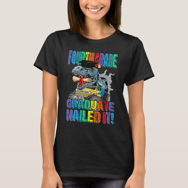 Fjärde Klass-Student-Nseglade Studenten Dinosau T Shirt (Framsida)