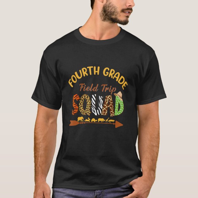 Fjärde Klass Studenter-skolan Zoo Fält Resa Squad T Shirt (Framsida)