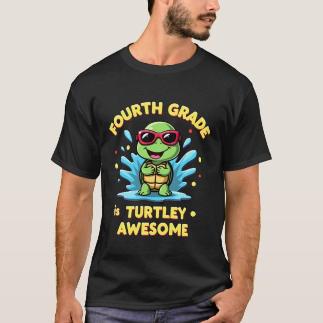 Fjärde klass superbra första dagen i fjärde klass  t shirt (Framsida)