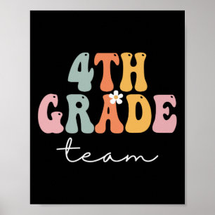 Fjärde Klass-teamet Retro Groovy Women Lycklig För Poster