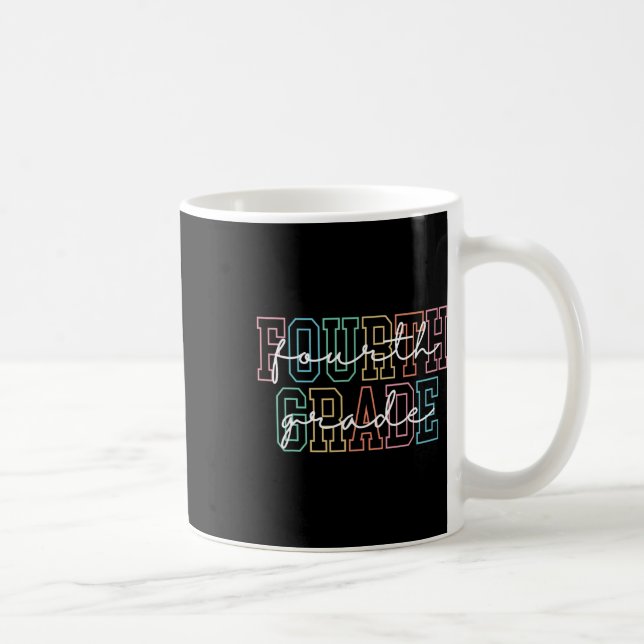 Fjärde klass tillbaka till skolan retro första dag kaffemugg (Höger)