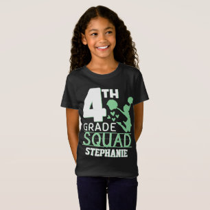 Fjärde Klass-torget Cute Grönt & White CheerLeda T Shirt