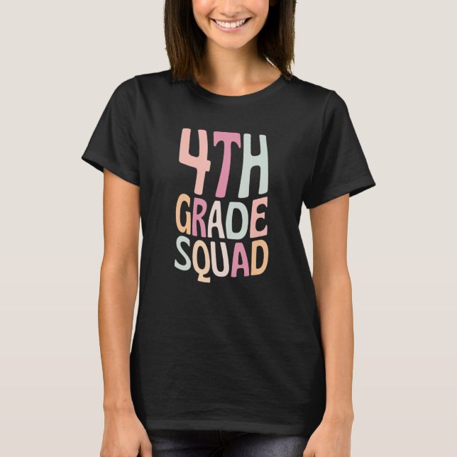 Fjärde Klass-torget Retro-läraren 4 Klass Student T Shirt (Framsida)
