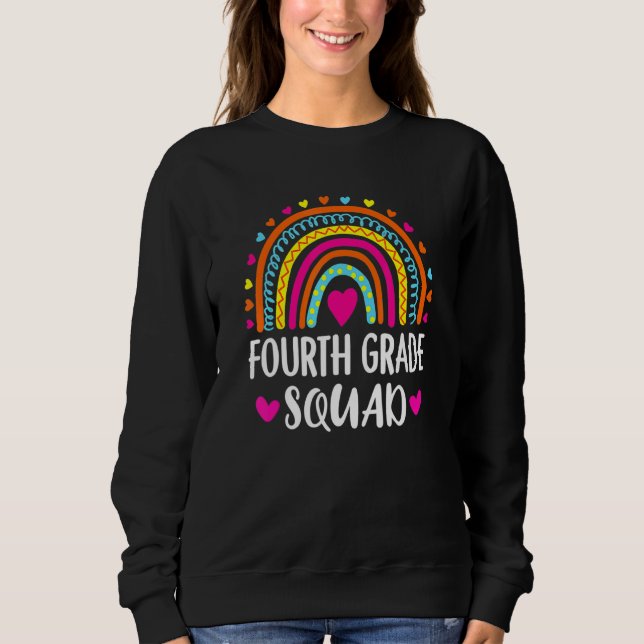 Fjärde Klass-torglärare Rainbow Back to school T Shirt (Framsida)