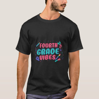 Fjärde Klass Vibes 4:te Klass Kids Back to school T Shirt