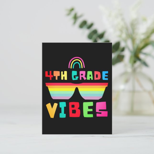 Fjärde Klass Vibes Back to school Lärare och Stude Helg Vykort (Stående Fram)
