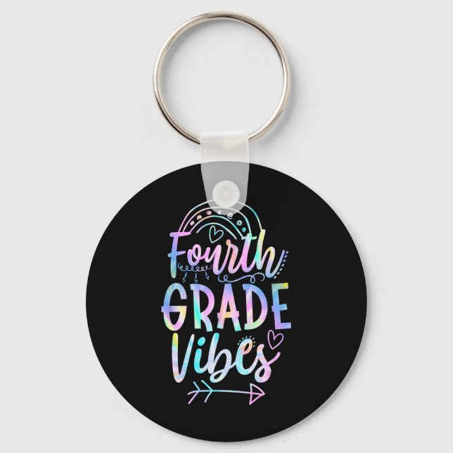 Fjärde Klass Vibes Back to school Tie Dye Lärare Nyckelring (Framsida)