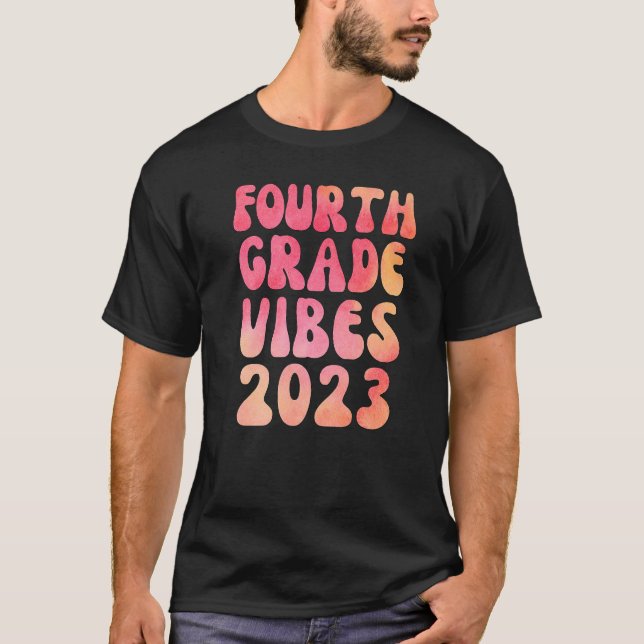 Fjärde Klass Vibes, fjärde gradervattenfärgning, f T Shirt (Framsida)