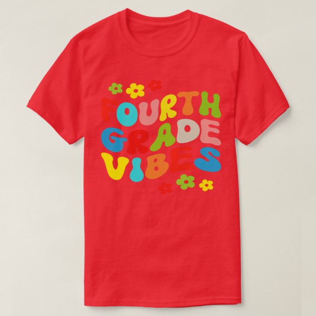 Fjärde Klass Vibes fjärde Klass-teamet Retro 1:a d T Shirt (Design framsida)