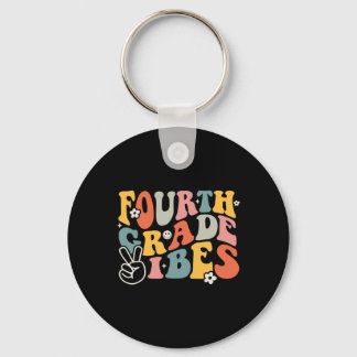 Fjärde Klass Vibes - fjärde Klass-teamets retro, f Nyckelring