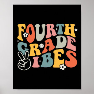 Fjärde Klass Vibes - fjärde Klass-teamets retro, f Poster